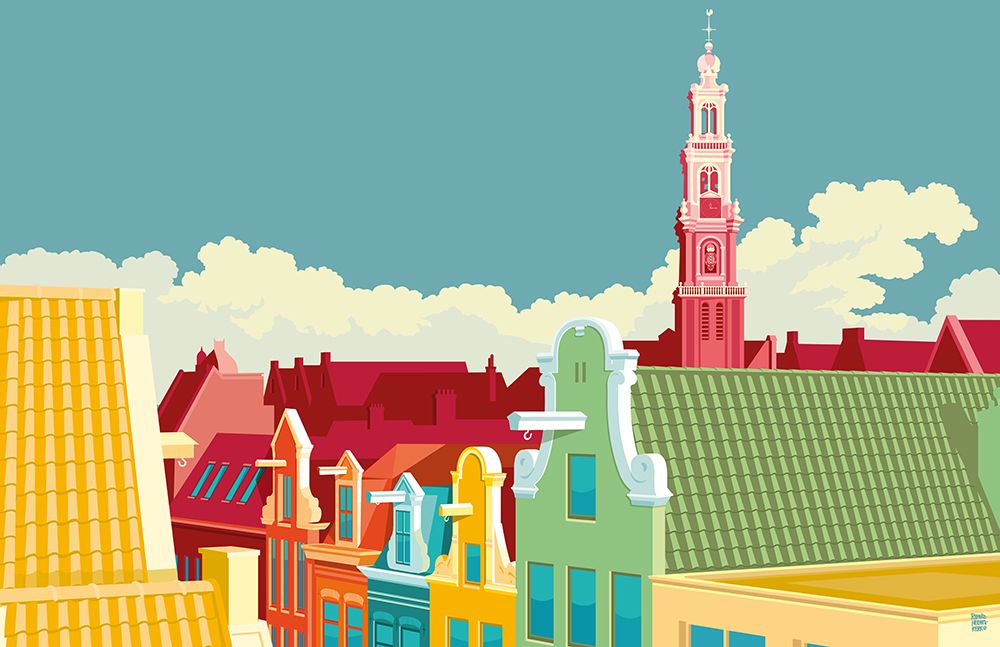 Amsterdam Jordaan Westerkerk art print by Remko Heemskerk for $57.95 CAD