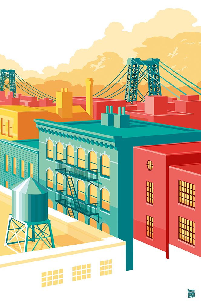 Brooklyn Williamsburg NYC art print by Remko Heemskerk for $57.95 CAD