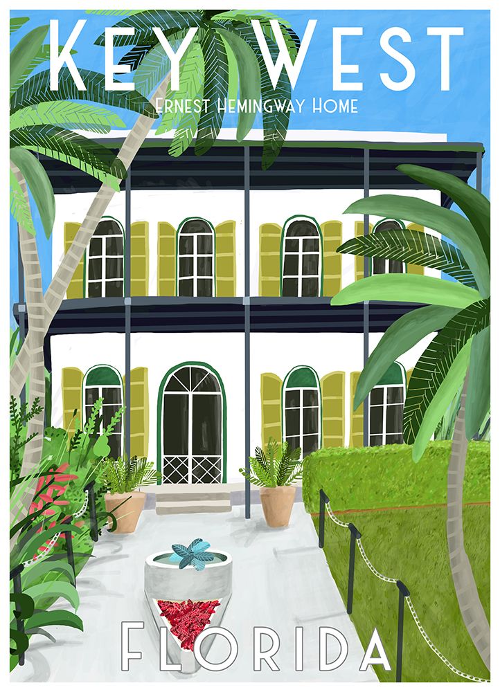 Dal 198a Key West Hemingway 25x35 art print by Carla Daly for $57.95 CAD