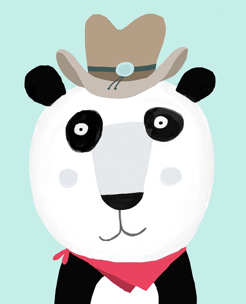 Funny Panda with Cowboy Hat by Artist Carla Daly art print by Carla Daly for $57.95 CAD