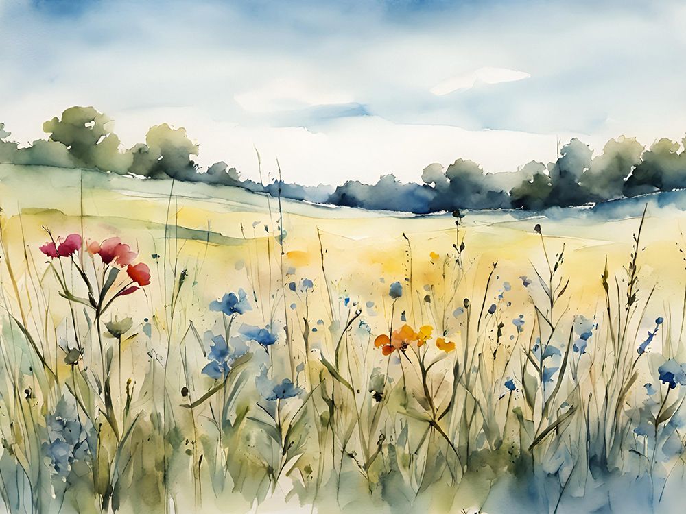 Field of wildflowers art print by Ohkimiko for $57.95 CAD