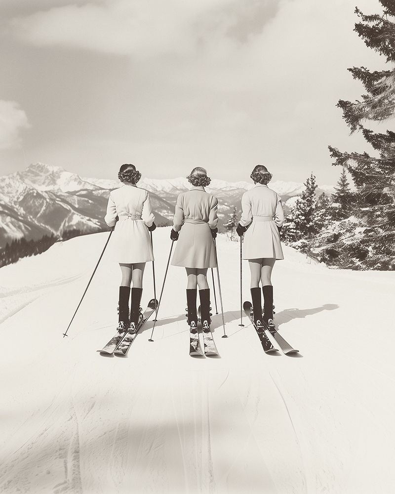 Vintage Glamour Skiers art print by Pictufy for $57.95 CAD