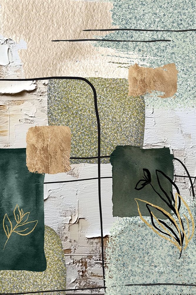 Geometric Greens-3 art print by Sally Ann Moss for $57.95 CAD