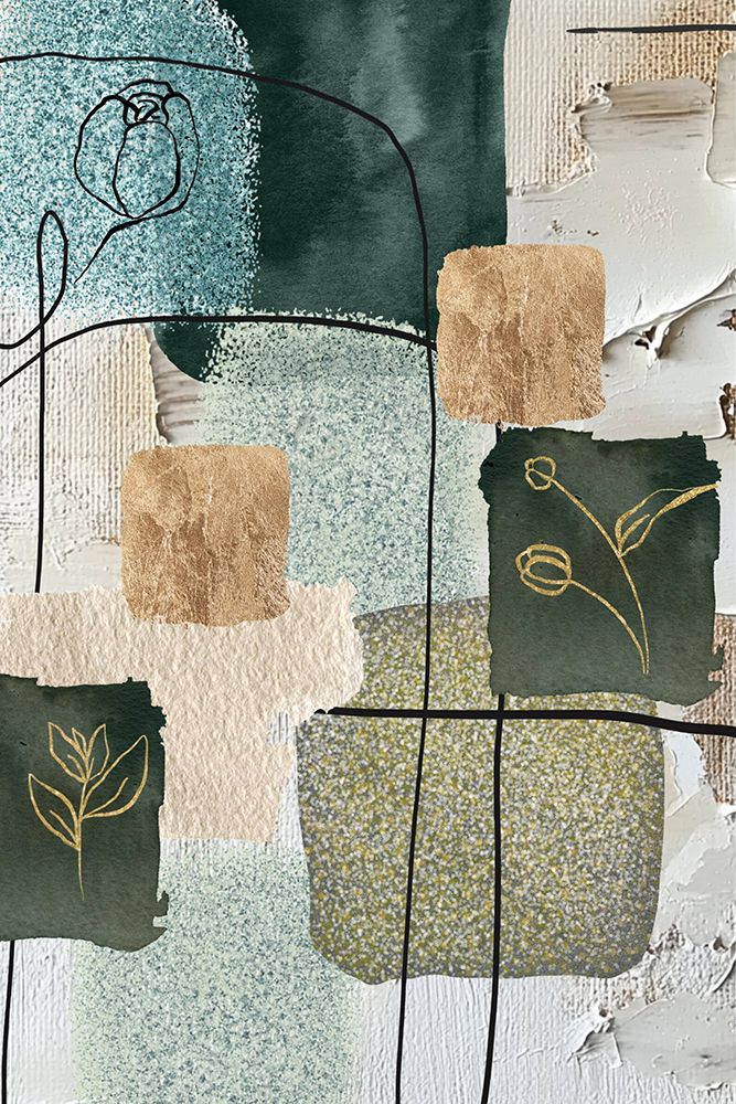 Geometric Greens-1 art print by Sally Ann Moss for $57.95 CAD