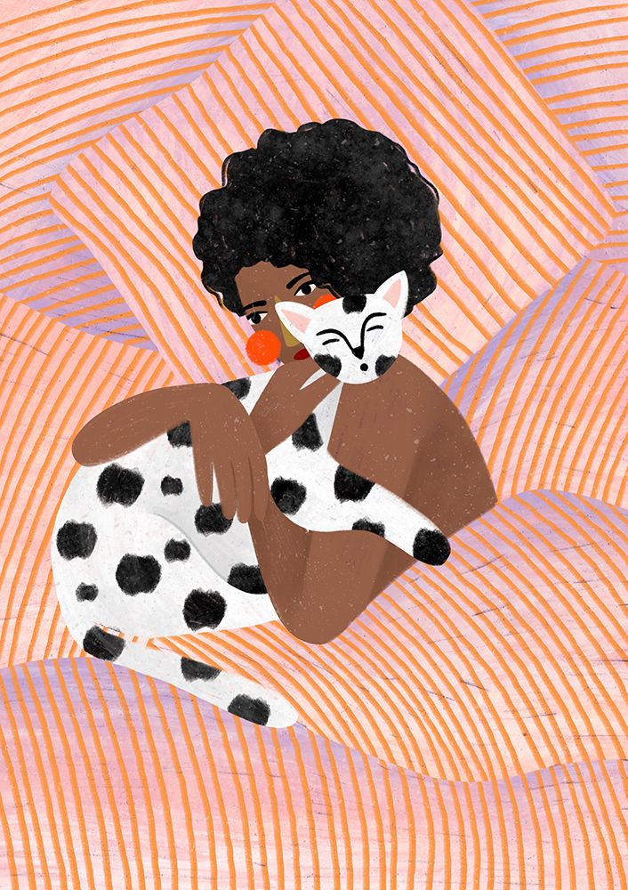 Cat Cuddle art print by Bea Muller for $57.95 CAD