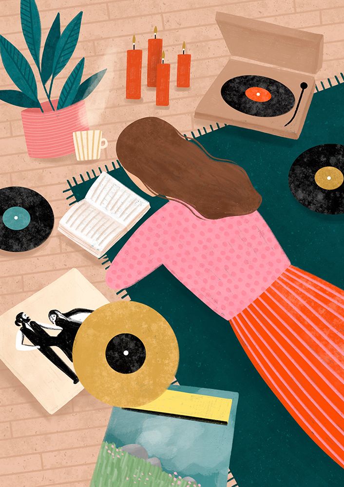 Record Playing art print by Bea Muller for $57.95 CAD