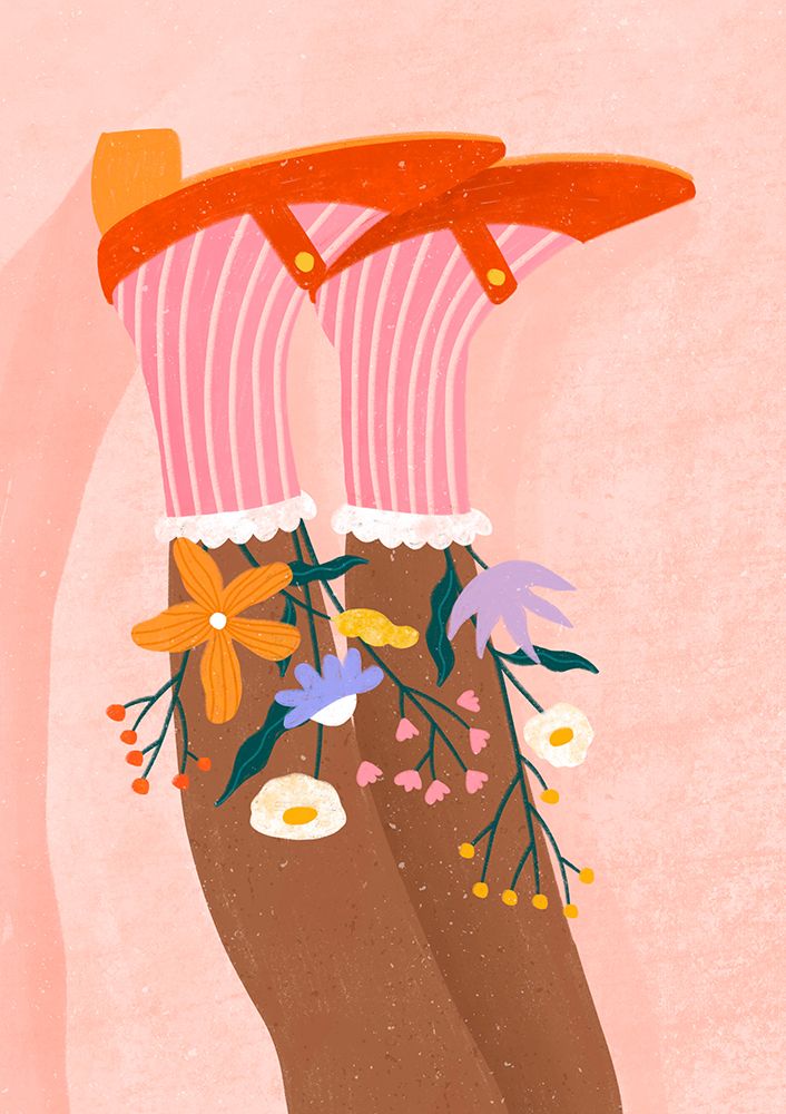 Floral Socks art print by Bea Muller for $57.95 CAD
