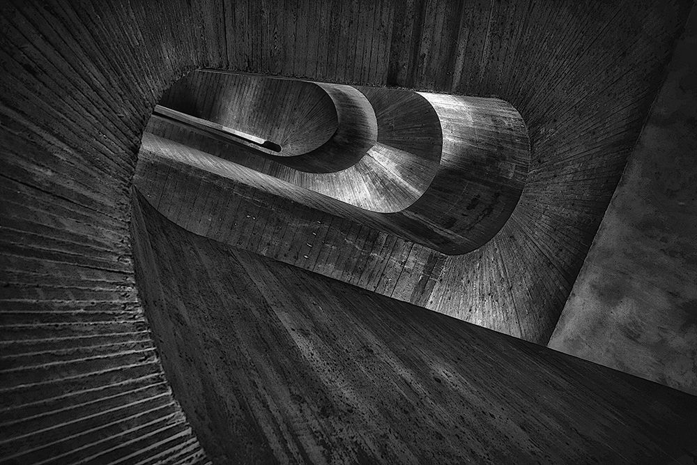 Staircase concrete art print by Holger Droste for $57.95 CAD