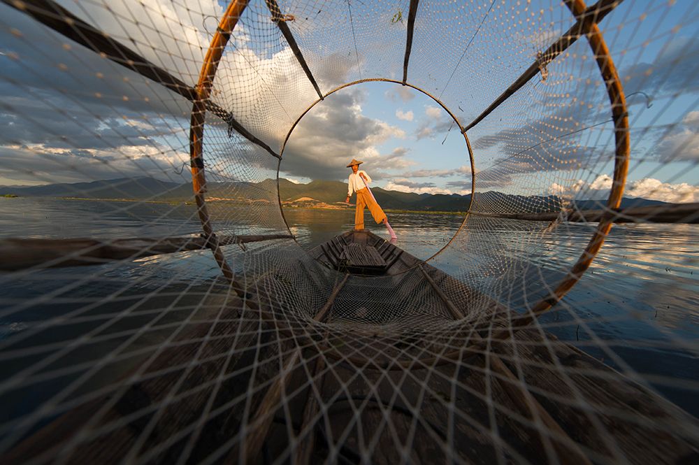 Fisherman on Inle Lake art print by Mark Prior for $57.95 CAD