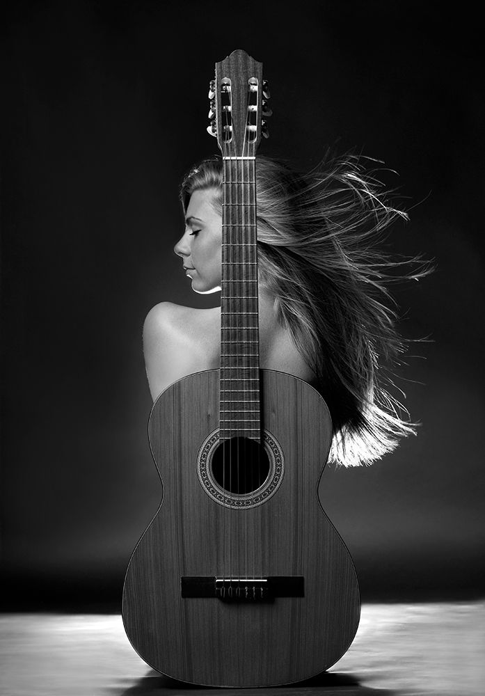 Girl With Guitar art print by Gabor Kanovits for $57.95 CAD