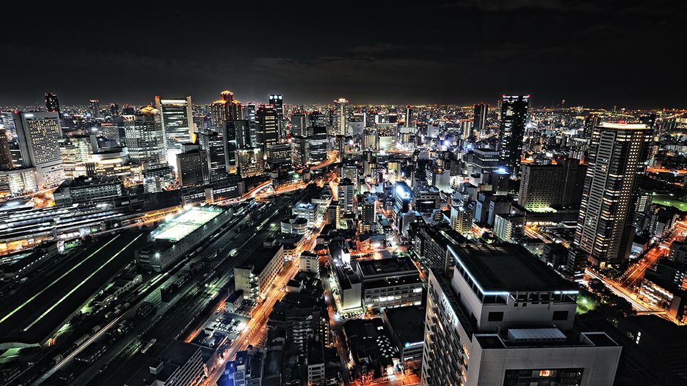 Osaka night view art print by Hiroaki Koga for $57.95 CAD