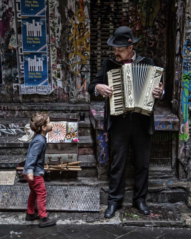 The Busker And The Boy art print by Vince Russell for $57.95 CAD