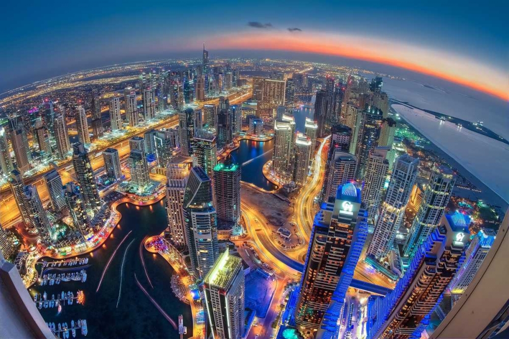 Dubai Colors Of Night art print by Sanjay Pradhan for $57.95 CAD