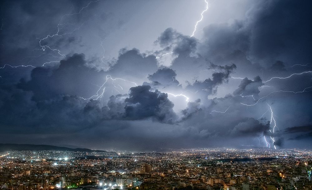 Lightning over Athens art print by Chris Kaddas for $57.95 CAD