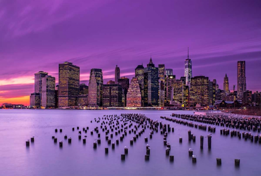 New York Violet Sunset art print by J.G. Damlow for $57.95 CAD