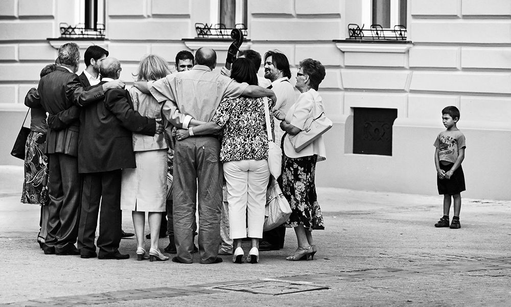 Happy people and someone else art print by Boris Bajcetic for $57.95 CAD