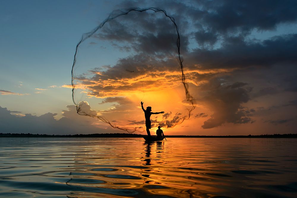 Nets In Sunset art print by Saravut Whanset for $57.95 CAD