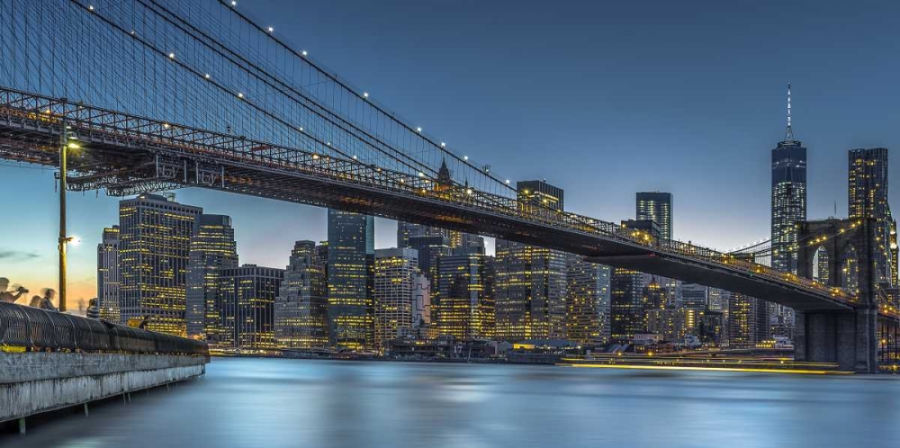New York - Blue Hour Over Manhattan art print by Michael Jurek for $57.95 CAD