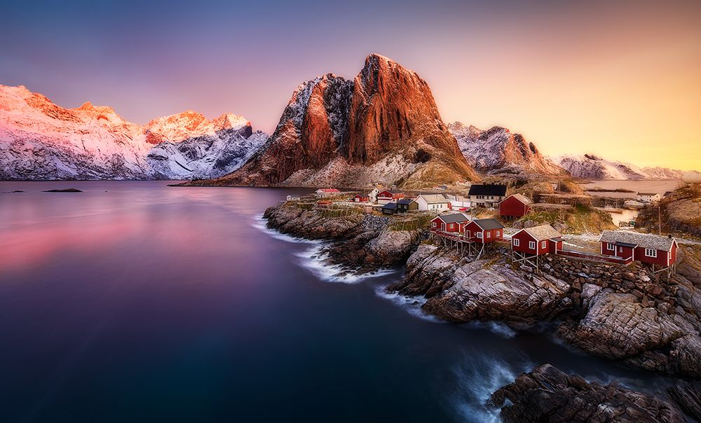 Hamnoy Sunrise art print by Javier de la for $57.95 CAD