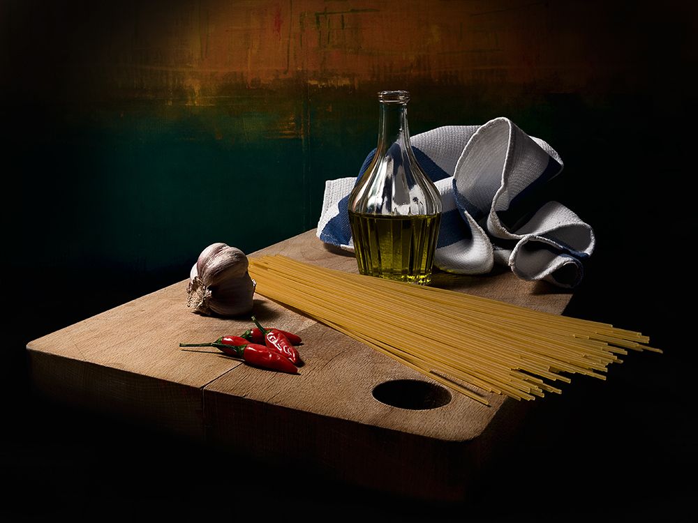 garlic, oil and chilli REMAKE art print by Antonio Zoccarato for $57.95 CAD