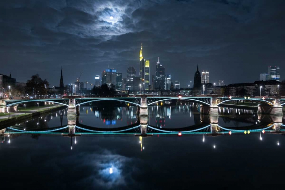 Frankfurt At Full Moon art print by Mike Match-Photo for $57.95 CAD