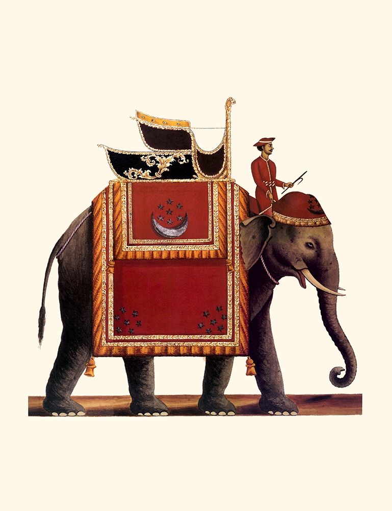 Indian Ceremonial Elephant- Red art print by Anonymous for $57.95 CAD