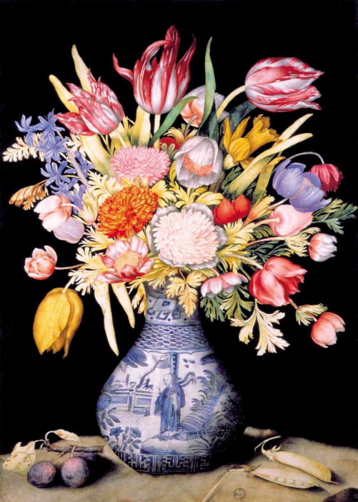 Chinese Vase, Varied Flowers, Prunes art print by Giovanna Garzoni for $57.95 CAD