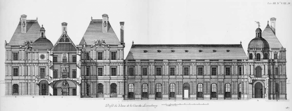 Palais du Luxembourg, Elevation and Section art print by Jacques Francois Blondel for $57.95 CAD