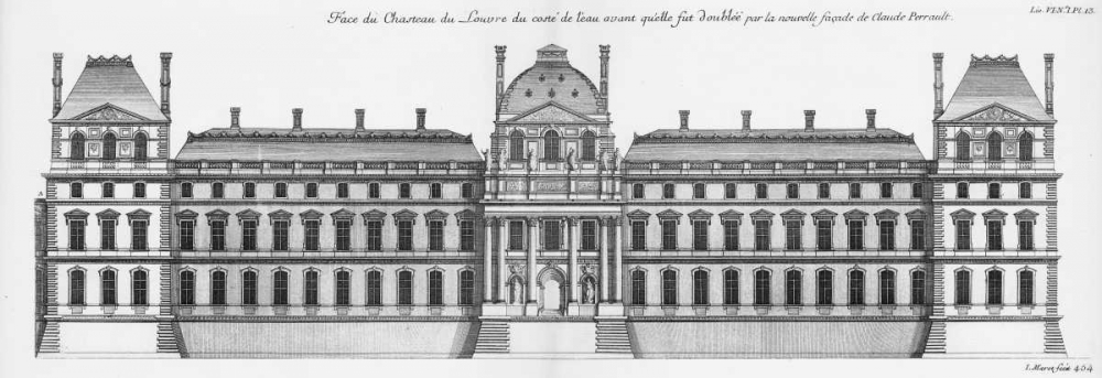Louvre, Elevation South Facade Facing River art print by Jacques Francois Blondel for $57.95 CAD