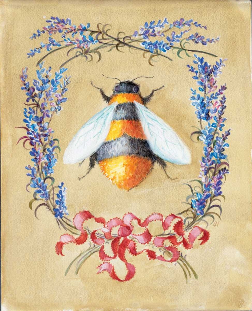Honey Bee and Lavender art print by Lucy Neil for $57.95 CAD