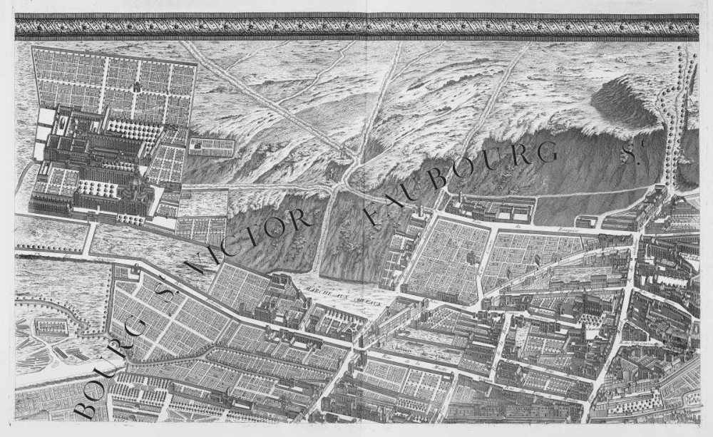Paris 1739 Sectional map art print by Michel-Etienne Turgot for $57.95 CAD