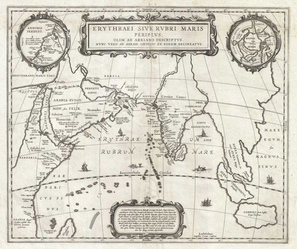 Map of Indian Ocean, 1658 art print by Jan Jansson for $57.95 CAD