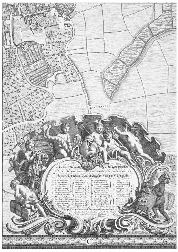 Roque Sectional map of London 1748 art print by John Roque for $57.95 CAD