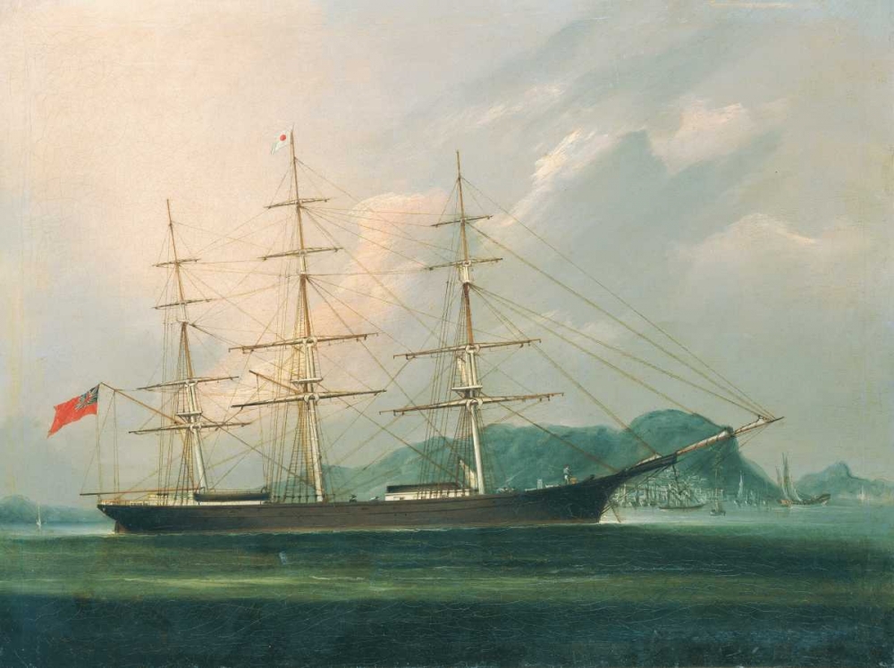Ship Moravian off Hong Kong art print by Chinese 1866 Anon for $57.95 CAD