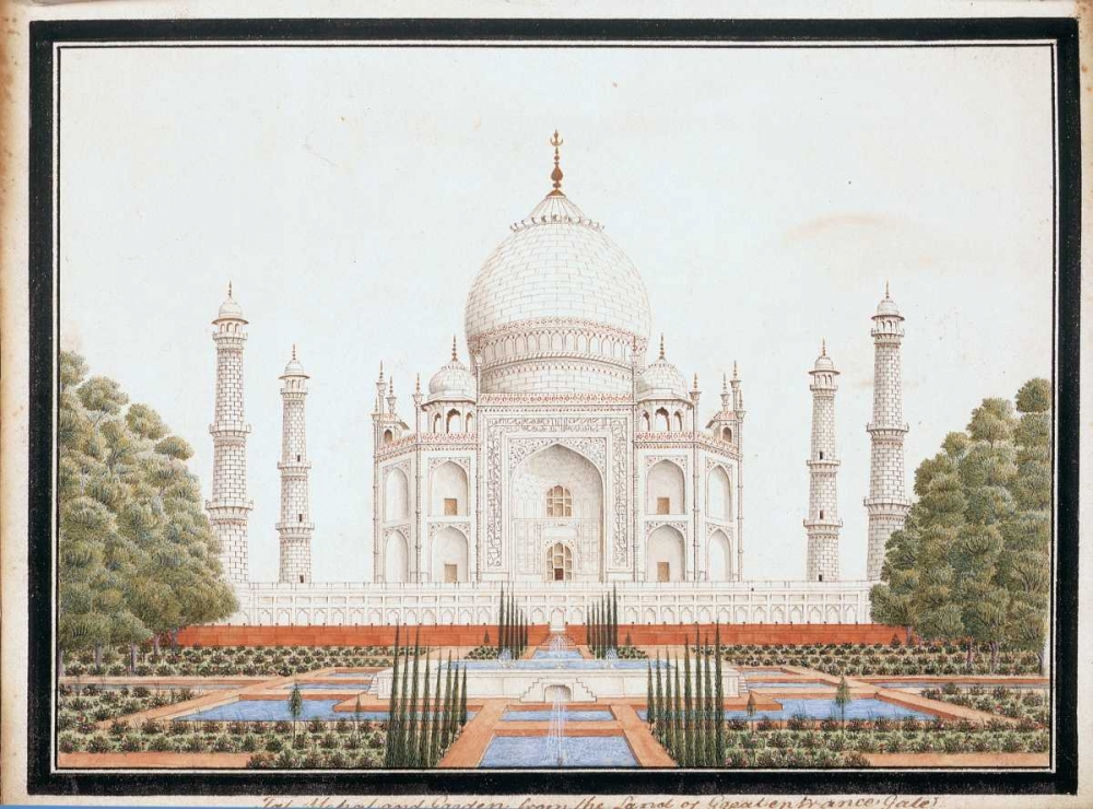 The Taj Mahal with Garden art print by Mughal 1813 Anon for $57.95 CAD