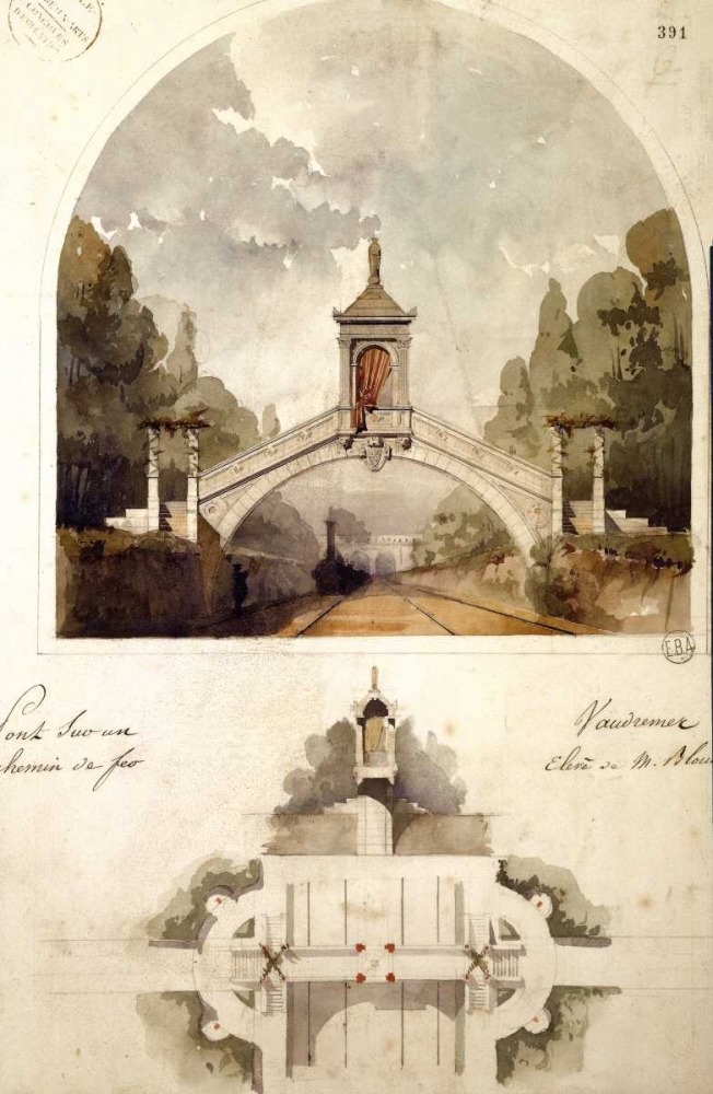 Design for a Railway Bridge art print by Emile Vaudremer for $57.95 CAD