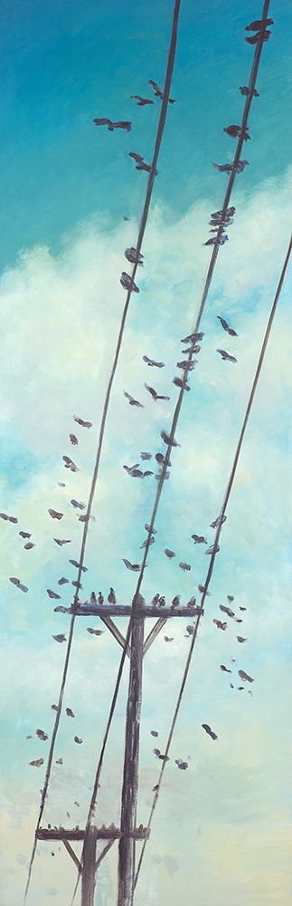 BIRDS ON ELECTRIC WIRE art print by Atelier B Art Studio for $57.95 CAD