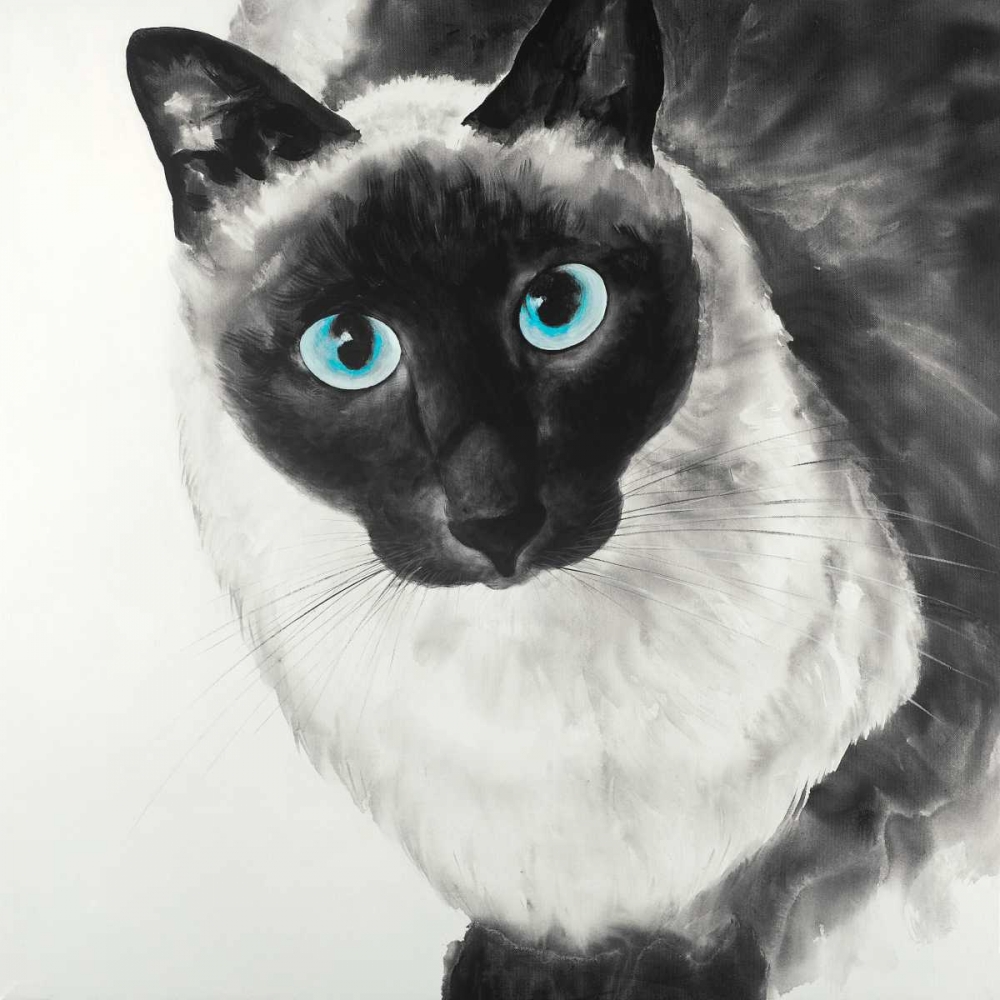 Blue Eyes Siamese Cat art print by Atelier B Art Studio for $57.95 CAD