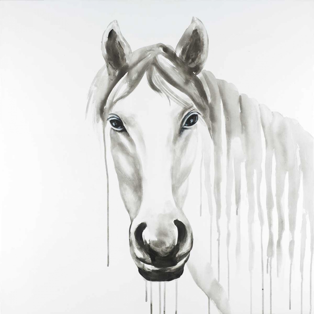 Solitary White Horse art print by Atelier B Art Studio for $57.95 CAD