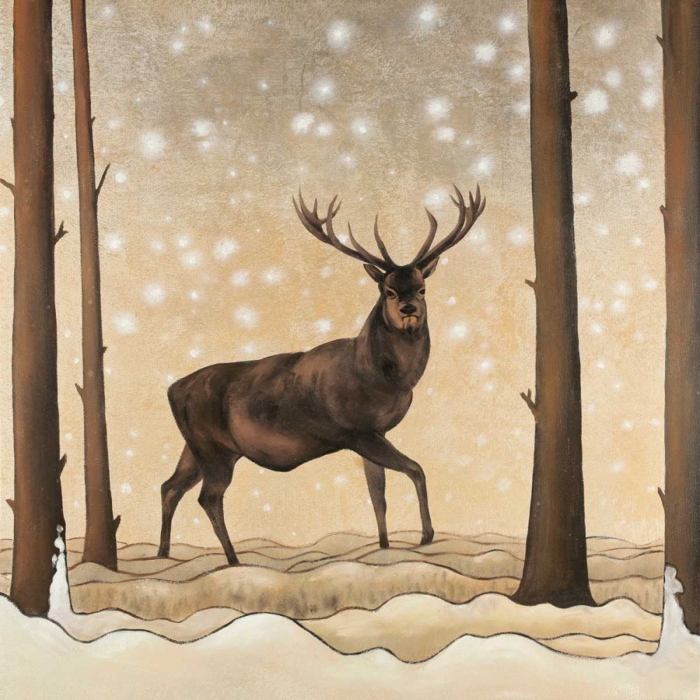 Roe Deer in a Winter Landscape art print by Atelier B Art Studio for $57.95 CAD