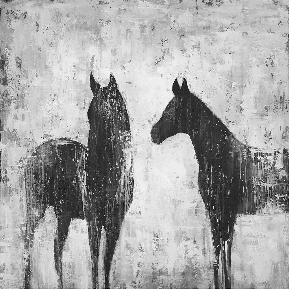 BLACK AND WHITE HORSES art print by Atelier B Art Studio for $57.95 CAD