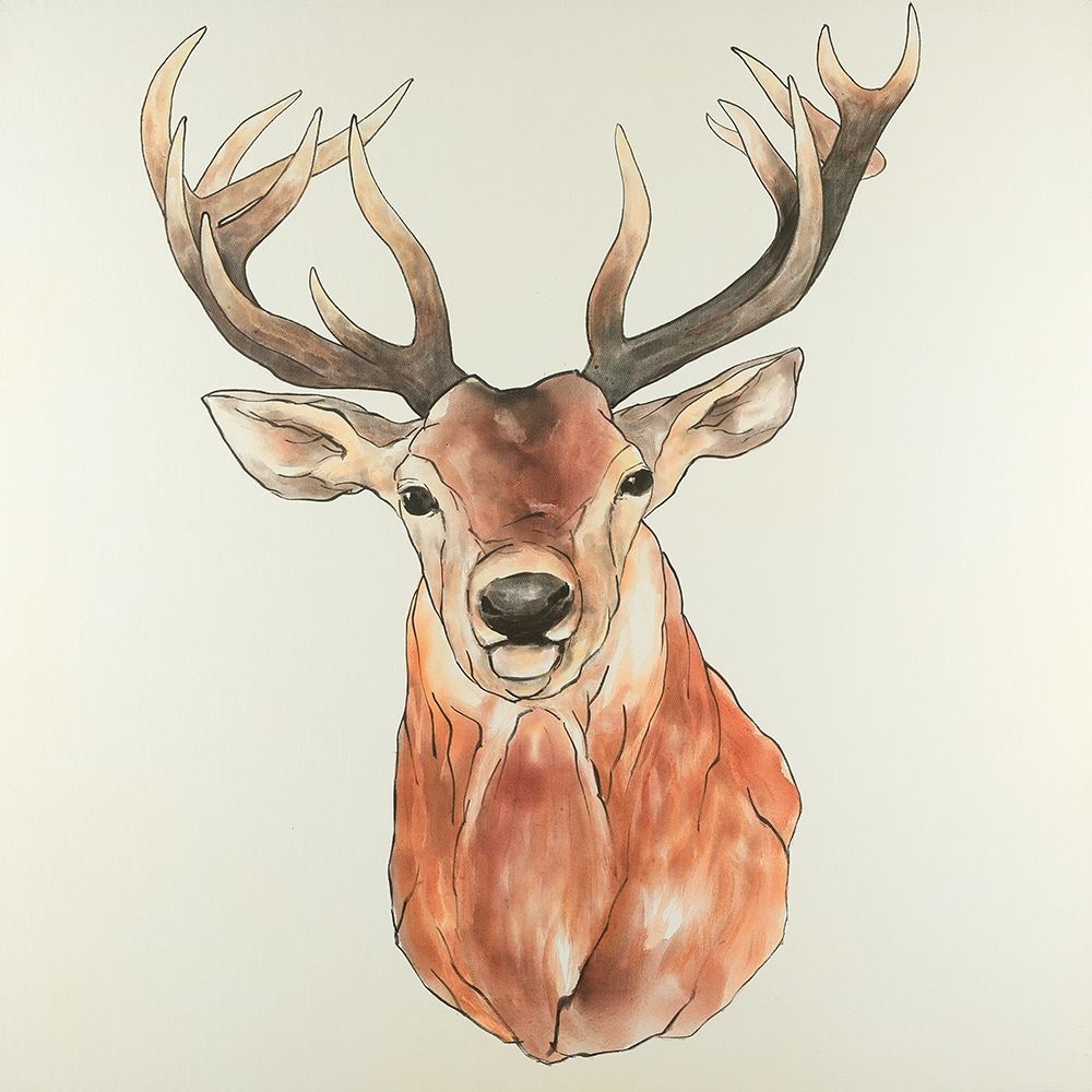 Front Deer Portrait art print by Atelier B Art Studio for $57.95 CAD