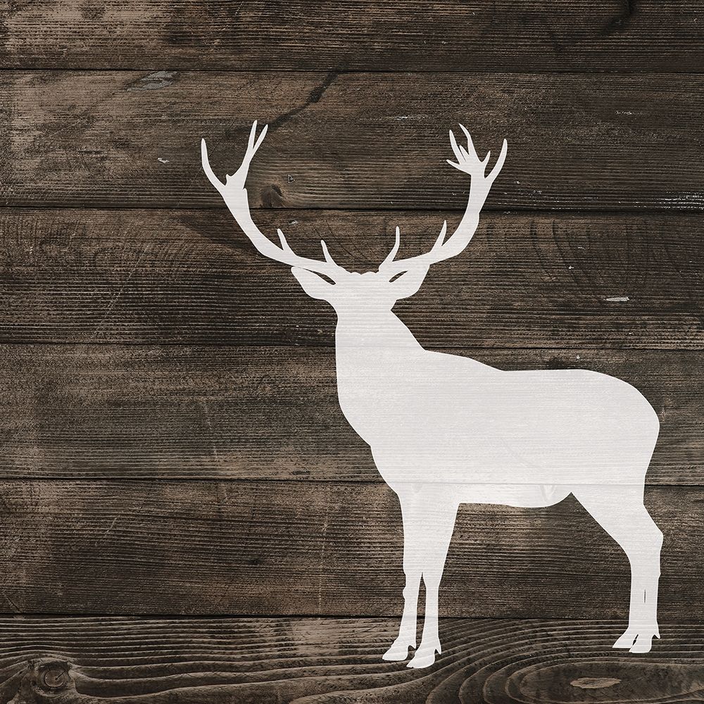 Right Side Deer Silhouette on Wood art print by Atelier B Art Studio for $57.95 CAD