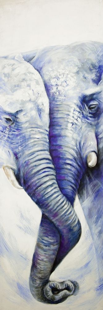 ELEPHANT COUPLE LOVING EACH OTHER art print by Atelier B Art Studio for $57.95 CAD