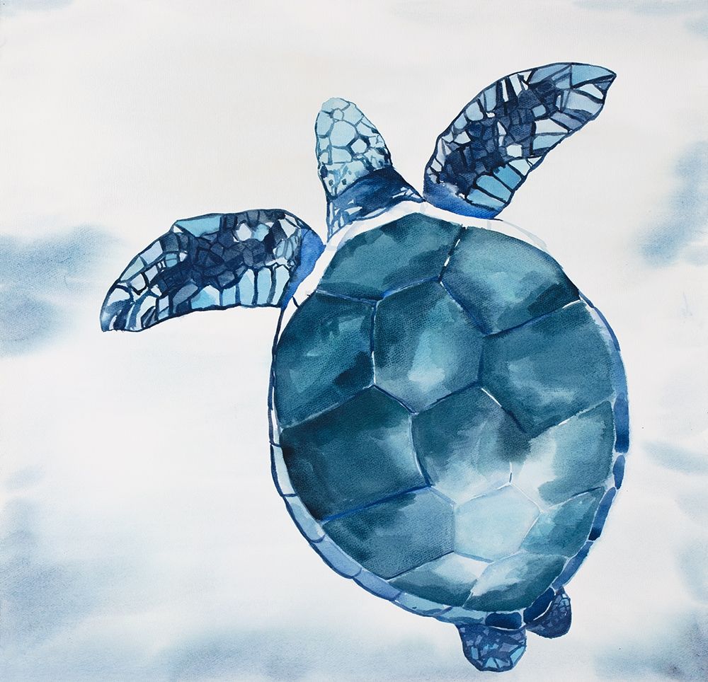 Watercolor Swimming Turtle art print by Atelier B Art Studio for $57.95 CAD