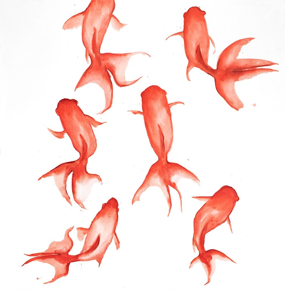 SMALL RED FISHES art print by Atelier B Art Studio for $57.95 CAD