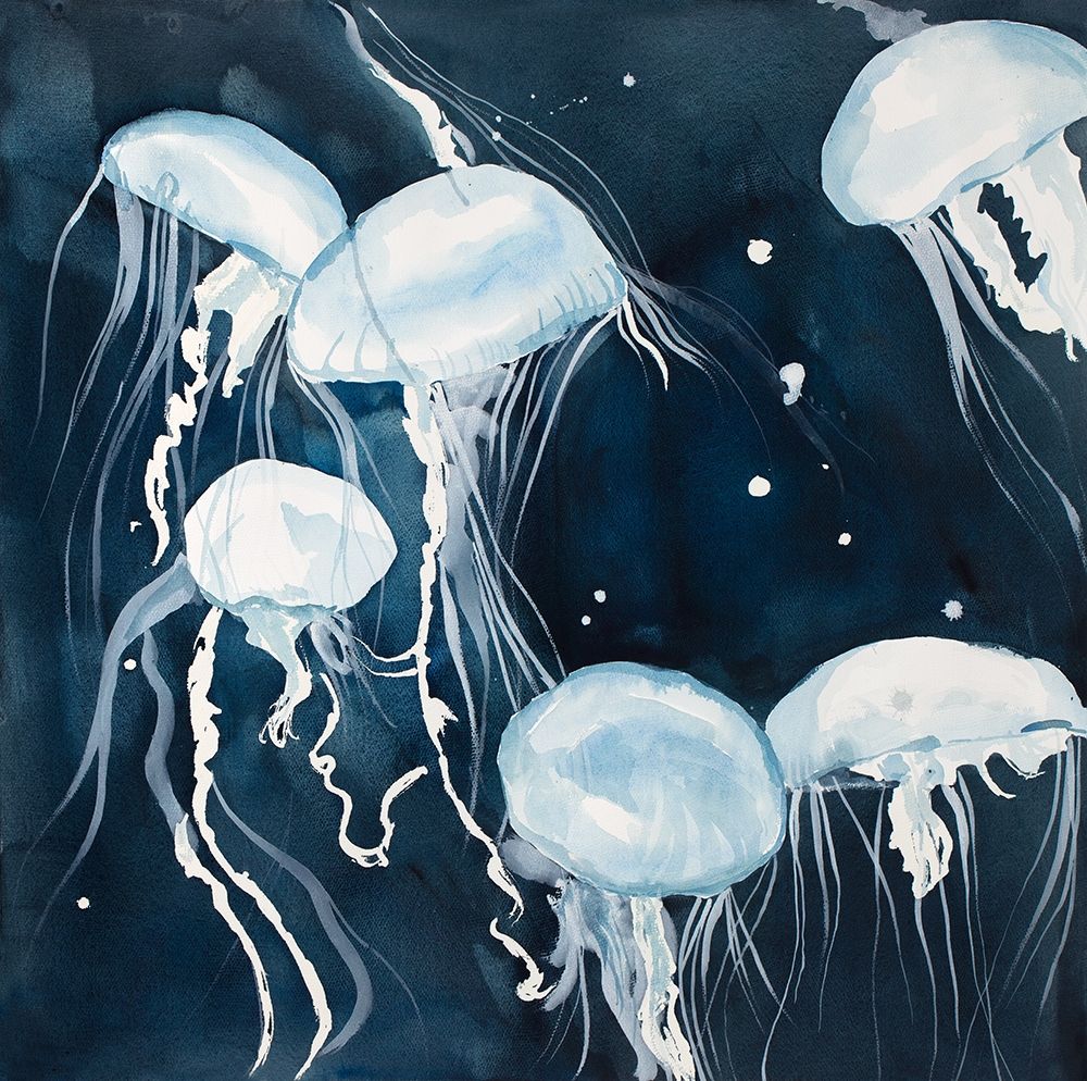 Pelagia Noctiluca Jellyfishes art print by Atelier B Art Studio for $57.95 CAD