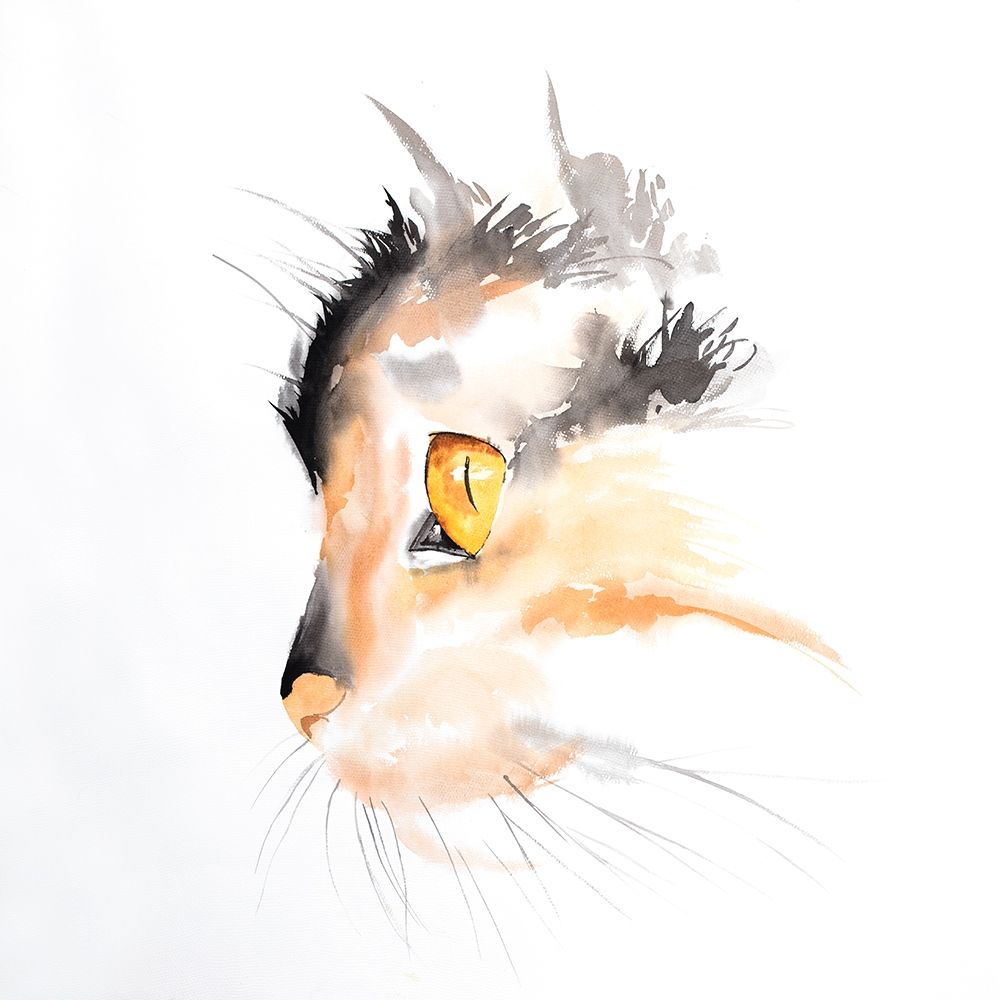 WATERCOLOR CAT FACE PROFILE art print by Atelier B Art Studio for $57.95 CAD