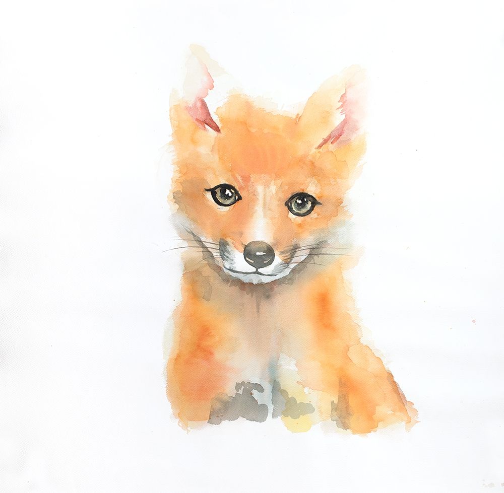 WATERCOLOR SMILING FOX art print by Atelier B Art Studio for $57.95 CAD