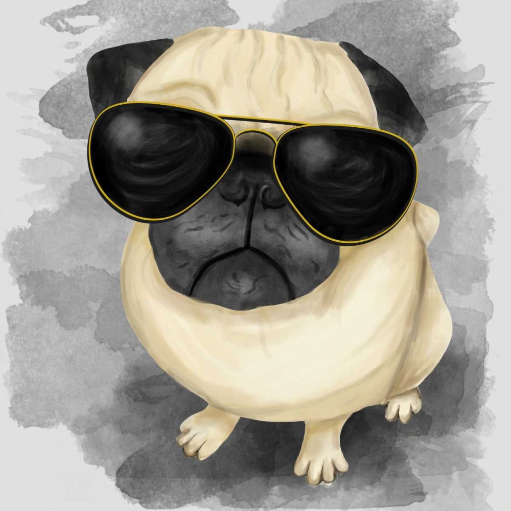 Pug with Sunglasses art print by Atelier B Art Studio for $57.95 CAD